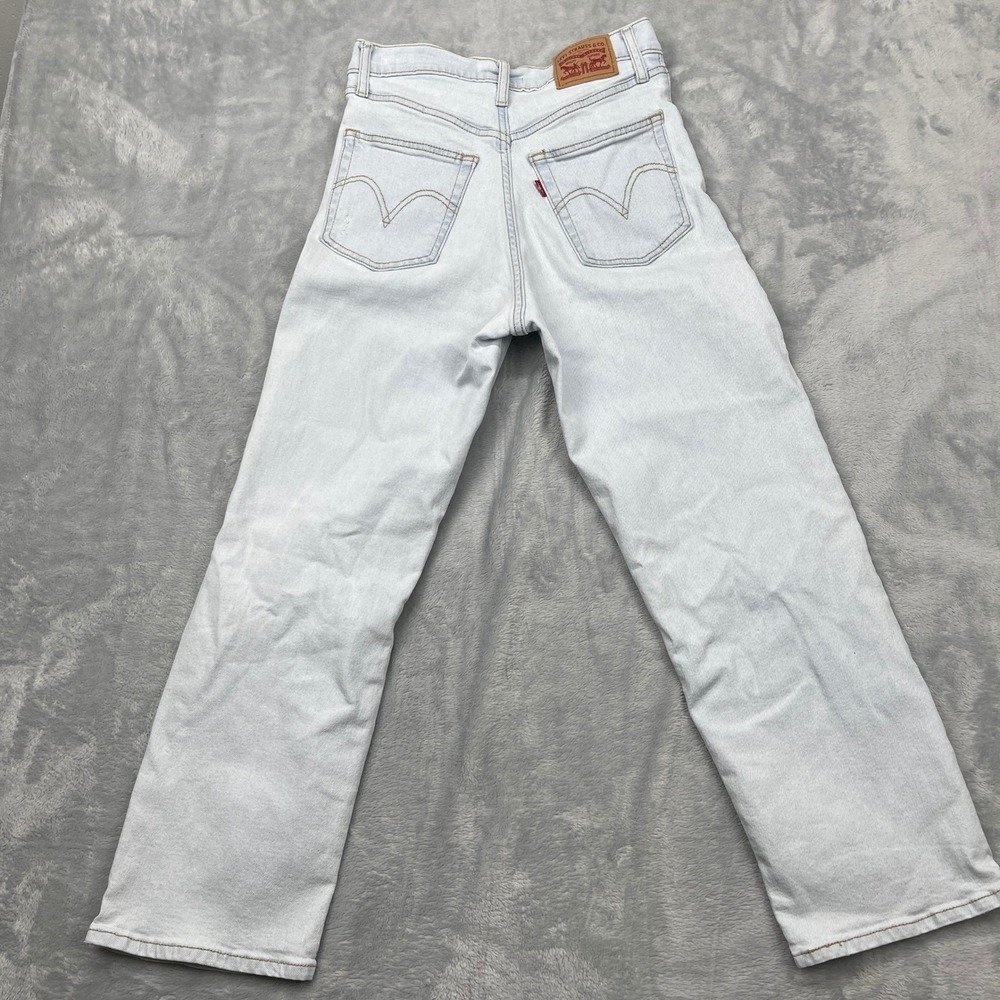 Levi's Jeans Women's Size 27x27 Blue Light Washed Ribcage Straight Ankle - Picture 4 of 10